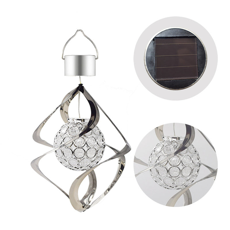 Solar-powered LED Garden Hanging Spinner Lamp with 7 Color-changing Lights - Solar Powered Wind Chimes Light Color Changing