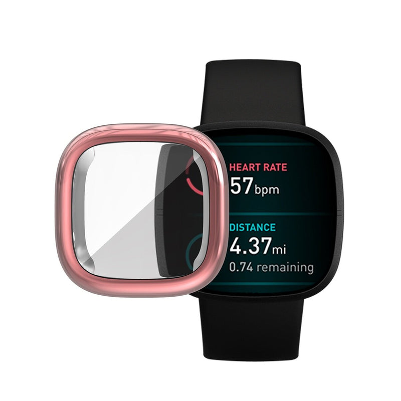 ENKAY Electroplating TPU Protective Case Watch Case Cover for Fitbit Versa 3 / Fitbit Sense
