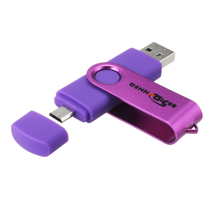 Bestrunner 2 In 1 Type-C USB 2.0 16GB OTG Flash Drive U Disk 360 Degree Rotation for Type-C Smart Phone Tablet Laptop