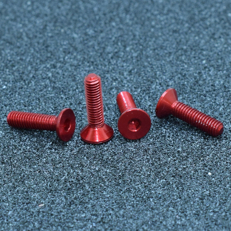 Suleve M3AH10 10Pcs M3x16mm Flat Countersunk Head Hex Socket Screw 7075 Aluminum Alloy Metric Screw Bolt