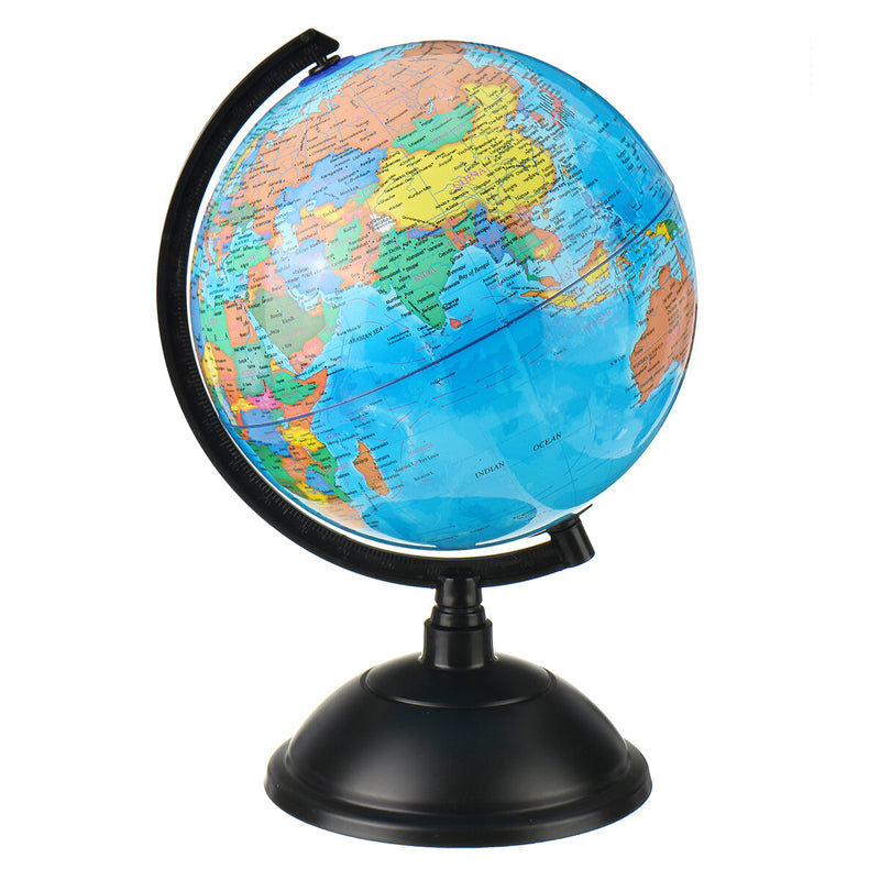 LED Illuminated Globe Earth 20cm PVC Globe With Arc Stand Rotatable LED Luminous Earth Model For Children Geographical Learning