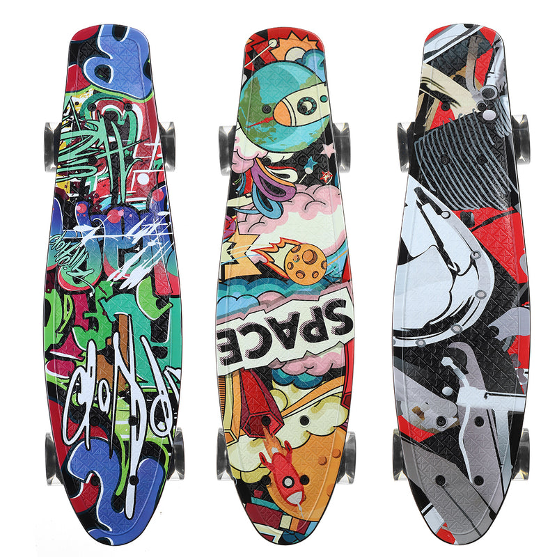 22 Inch Skateboard 4 Flashing Wheels Teenager Adult Figure Skating Street Outdoor Sports Skating Board