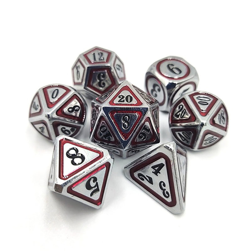 7Pcs/Set Metal Polyhedral Dices Set Role Playing Dungeons and Dragons Bag Bar Party Table Games Dice