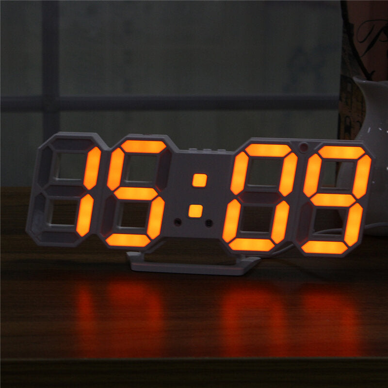 Large Modern Skeleton Wall Clock with Digital LED Display and 24/12 Hour Timer - Led 3D Gife