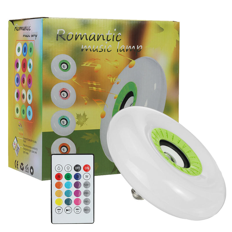 85-265V E27 Smart bluetooth LED Ceiling Light RGB Music Speeker Dimmable Lamp + Remote