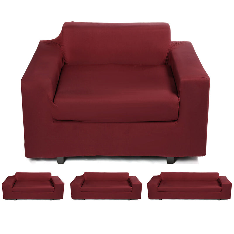 1/2/3/4 Seaters Elastic Sofa Cover Universal Chair Seat Protector Couch Case Stretch Slipcover Home Office Furniture Decorations Red