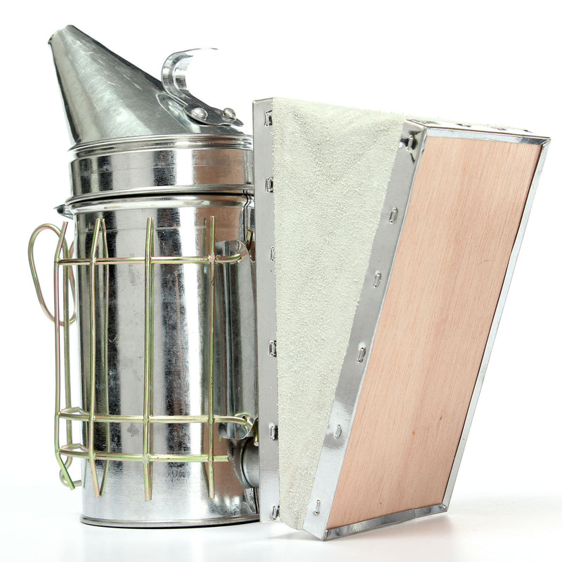 Large Stainless Steel Bee Hive Smoker with Hanging Hook - Beekeeping Equipment With