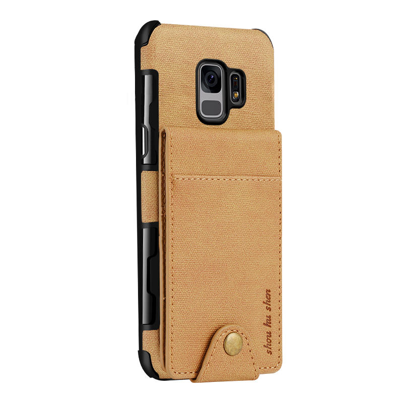 SHS Linen Pattern Multi-card Slot Protective Case for Samsung Galaxy S9