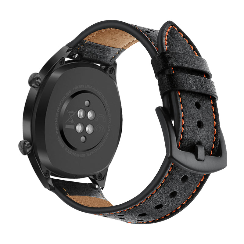 Bakeey 22mm Replacement Genuine Leather Ventilation Hole Watch Band Strap for Huawei GT Smart Watch