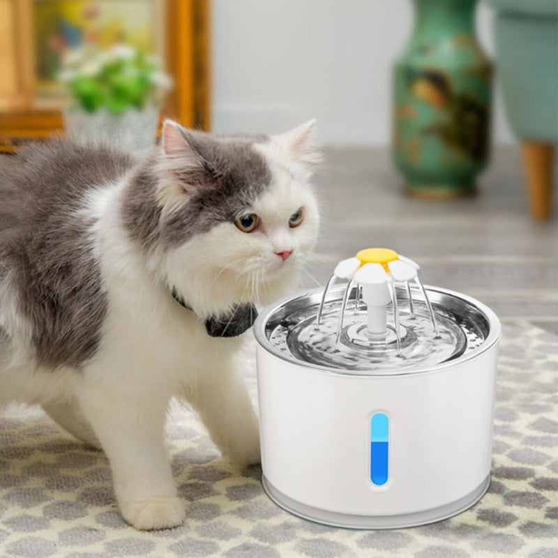 Automatic Cat Drinking Fountain 1.5W 100~240V with LED Mute Water Dispenser EU/US Plug Pet Supplies
