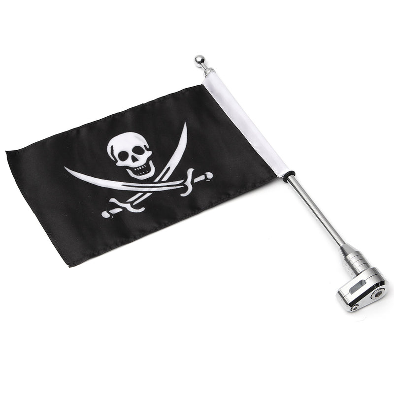 Motorcycle Rear Flag Pole Bike Luggage Rack Mount American Skull USA For Honda