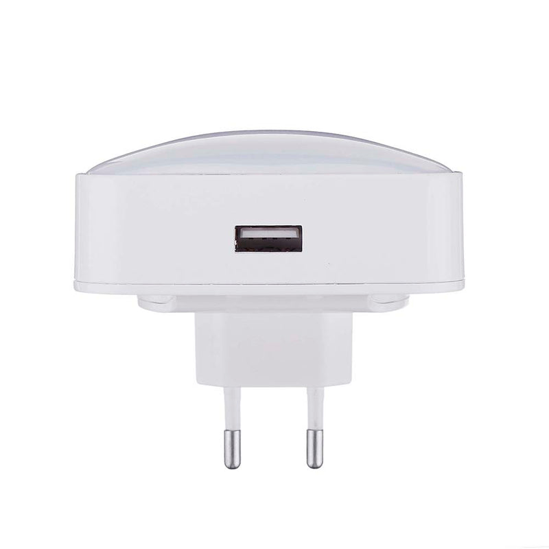 EU/US AC100-240V 5W Light Sense LED Night Light Socket Creative USB Charging Socket