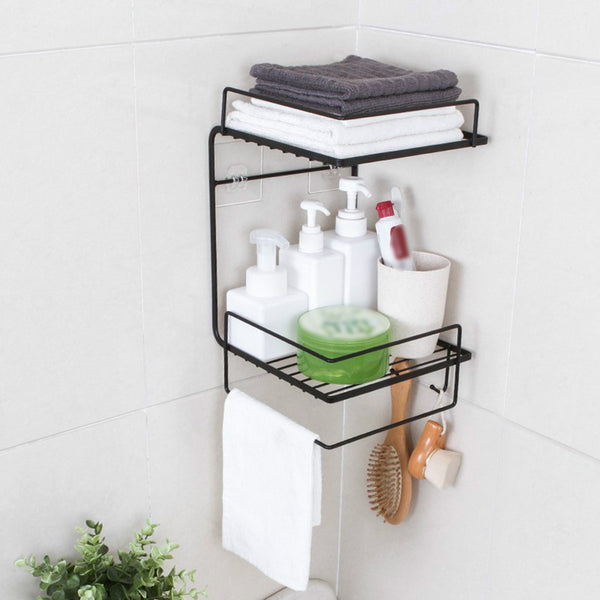 Bathroom Shelf Perforation-Free Wall-Mounted Kitchen Shelf Toilet Shelf Wall Corner Shelf Rack