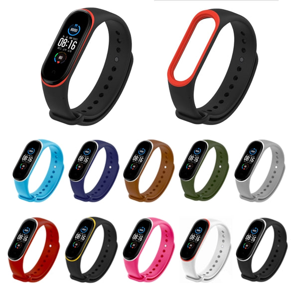 Deffrun Dual Color Silicone Watch Band Replacement Watch Strap for Xiaomi mi band 5 Non-original