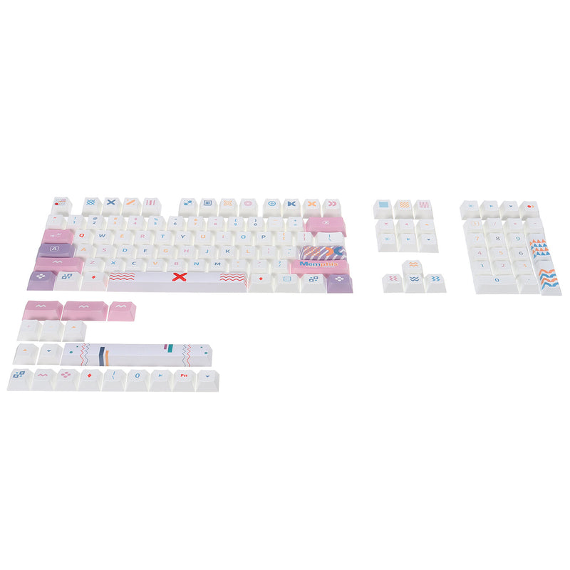 126 Keys Pink&Purple PBT Keycap Set Cherry Profile Five-sided Sublimation Custom Keycaps for Mechanical Keyboards