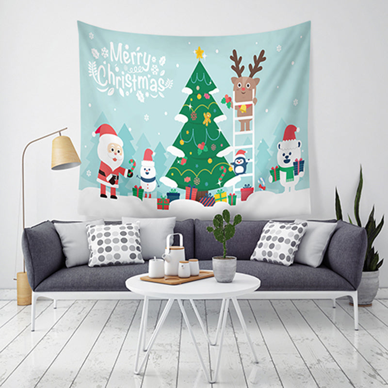 LWG7 Christmas Tapestry Santa Print Wall Hanging Tapestry Art Christmas Decorations For Home Deco