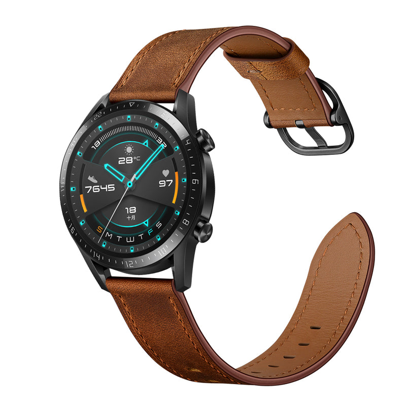 Bakeey 22mm First Layer Genuine Leather Replacement Strap Smart Watch Band for Huawei Watch GT1/2/2e 46MM