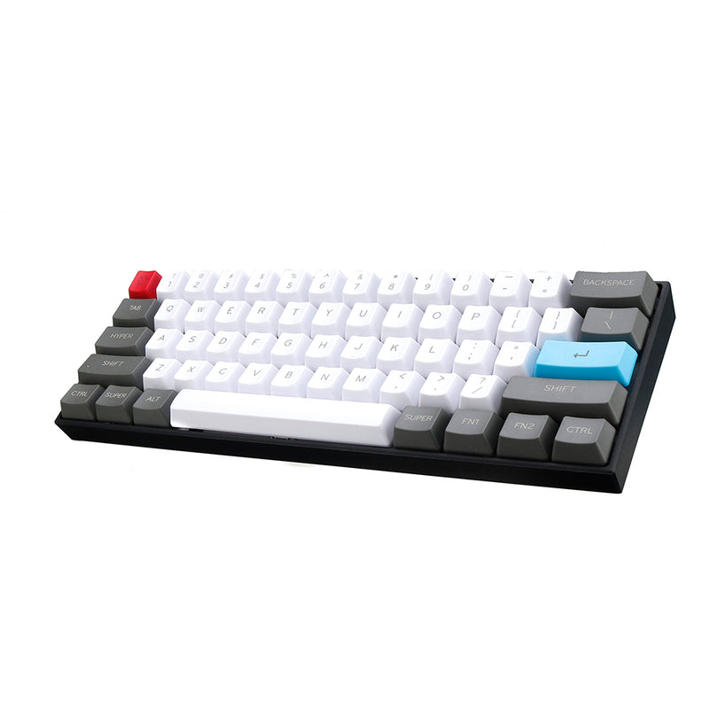 61 Keys White&Grey Keycap Set OEM Profile PBT Thick ANSI Layout Keycaps for 60% Mechanical Keyboard