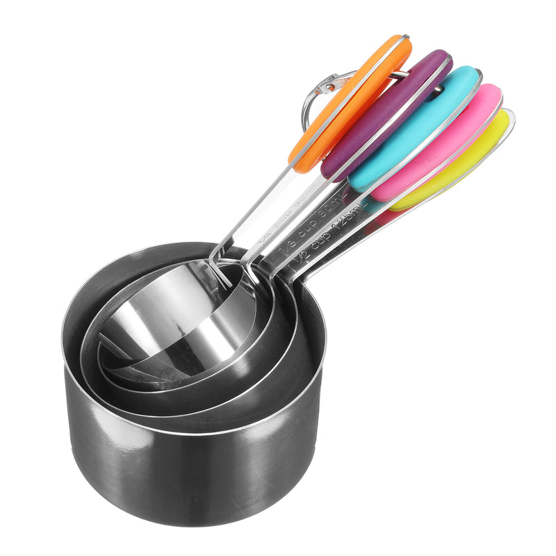 10Pcs Stainless Steel Measuring Cups & Spoons Tea Spoon Set Kitchen Tool