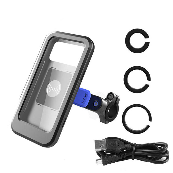 12V 15W Wireless Charger Touch Phone Holder Riding Bracket 6.7inch Box Cycling Navigation For Bicycle Motorcycle