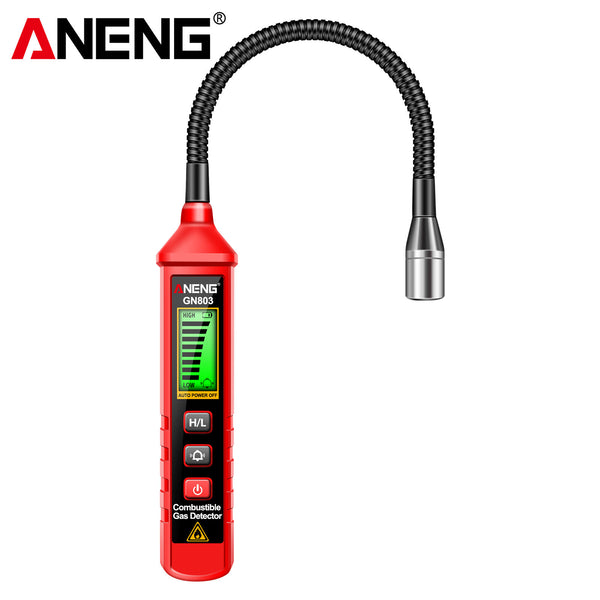 ANENG GN803 Combustible Gas Leak Detector High Sensitivity 300-10000PPM Alcohol Ethanol Detection Adjustable Sensitivity All-Metal Bendable Hose Safe and Accurate Home Safety Equipment