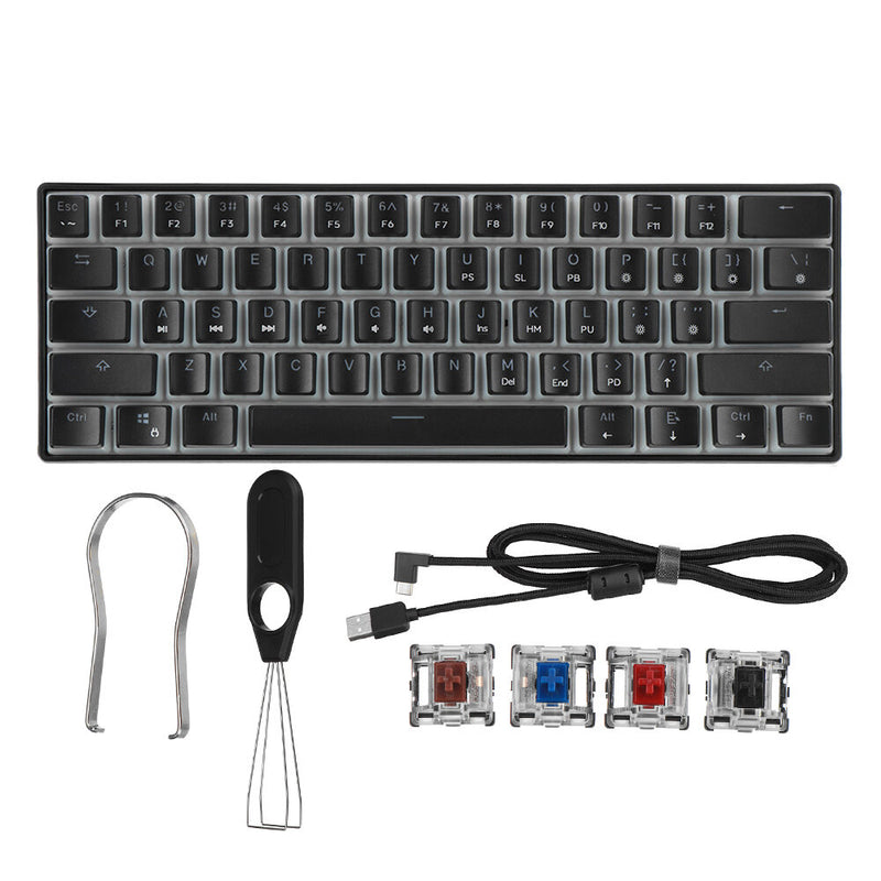 GAMAKAY MK61 Wired Mechanical Keyboard Gateron Optical Switch Pudding Keycaps RGB 61 Keys Hot Swappable Gaming Keyboard New Version