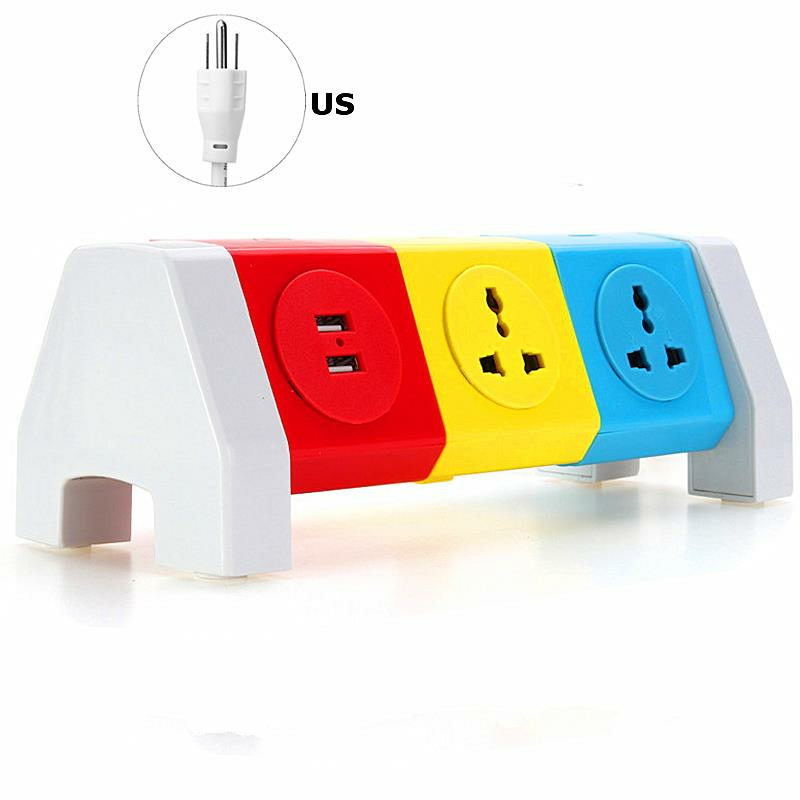 Alardor ALD-3W6KLU 250V Rotating Socket Intelligent Patch Panel USB Plug Board Power Strip