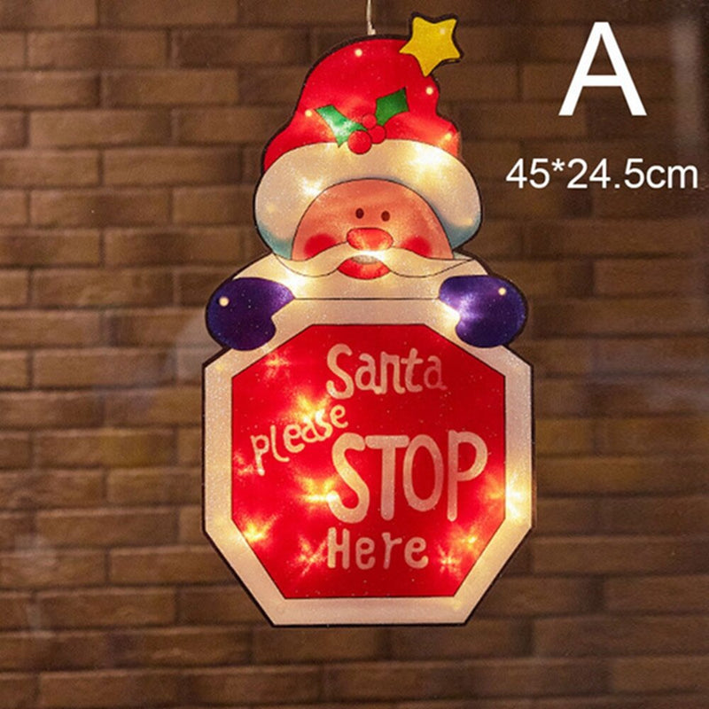 Santa Claus LED Suction Cup Window Hanging Light Christmas Atmosphere Scene Festival Decorative Lamp Christmas Decorations Clearance Christmas Lights