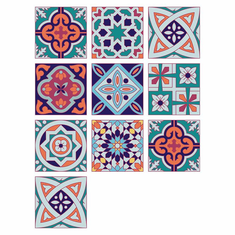 10Pcs/Set 15*15CM Wall Stickers PVC Oil-proof and Waterproof Home Living Room Bedroom Kitchen Bathroom Decorations for Home Office