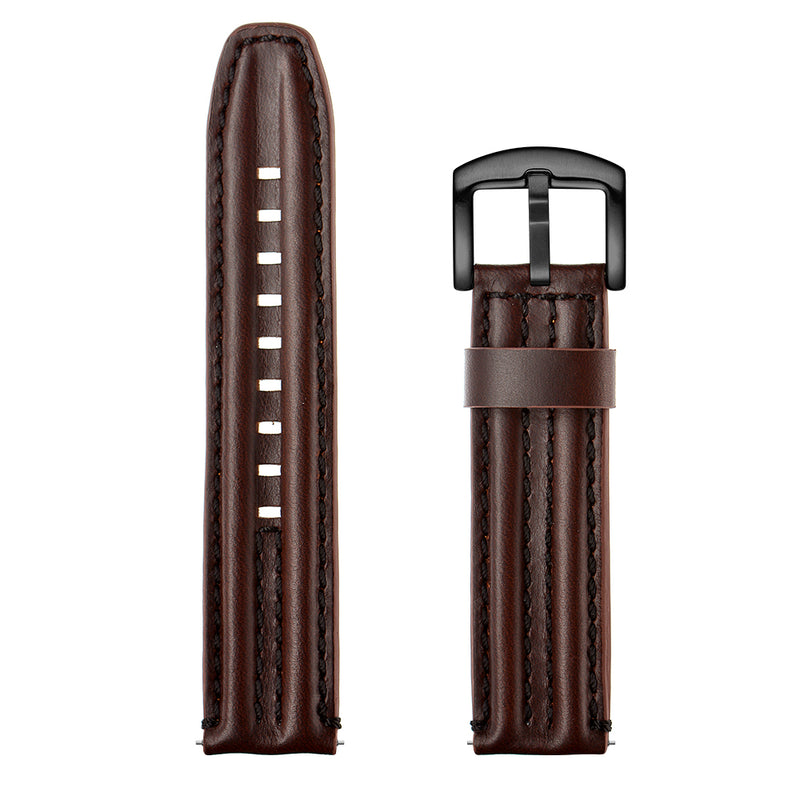 Bakeey 22mm First Layer Double Keel Genuine Leather Replacement Strap Smart Watch Band for Amazfit Smart Sport Watch 1/2S