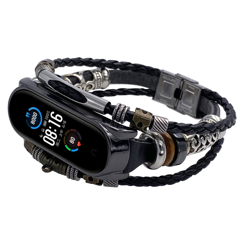 Bakeey Buckle Metal Shell Ethnic Style Beaded Retro Replacement Strap Upgrade Version Smart Watch Band For Xiaomi Mi Band 5 Non-original