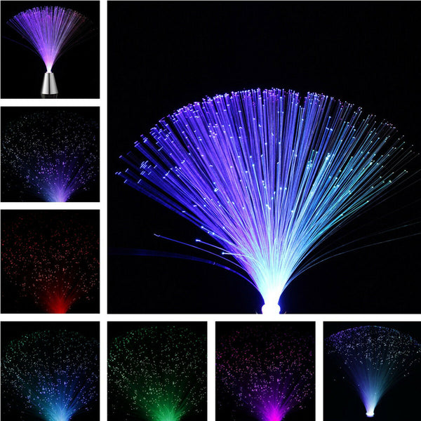 Colorful Changing Flashing LED Fiber Optic Night Light Lamp Stand Party Decor