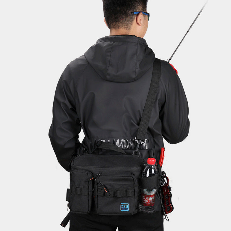 Multifunctional Fishing Bag Nylon Waterproof Sling Bag Fishing Tackle Storage Bag Fishing Lures Crossbody Bag