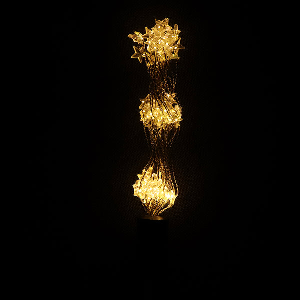 DC3V Solar Powered 8 Modes 90LED Colorful Warm White Sliver Wire Star String Light for Christmas Garden Home