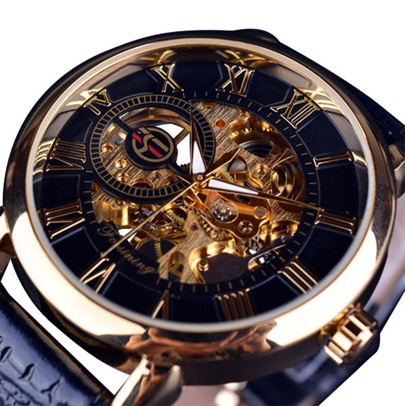 Forsining GMT838 3D Hollow Engraving Design Luminous Display Fashion Men Automatic Mechanical Watch