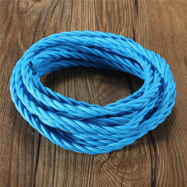5m Vintage Colored DIY Twist Braided Fabric Flex Cable Wire Cord Electric Light Lamp