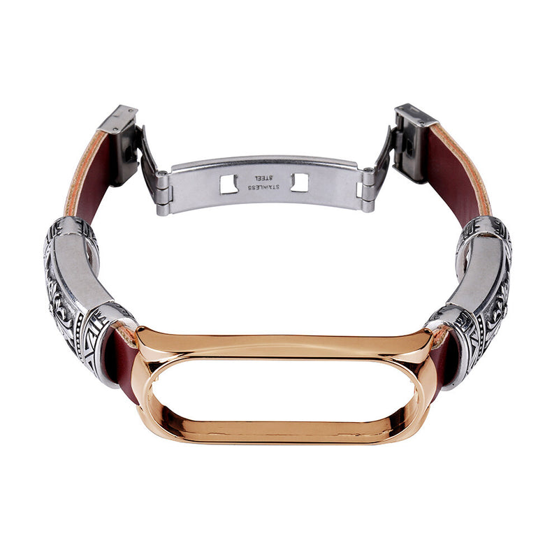 Bakeey Buckle Metal Shell Retro Double Button Butterfly Clasp Strap Smart Watch Band For Xiaomi Mi Band 5 Non-original