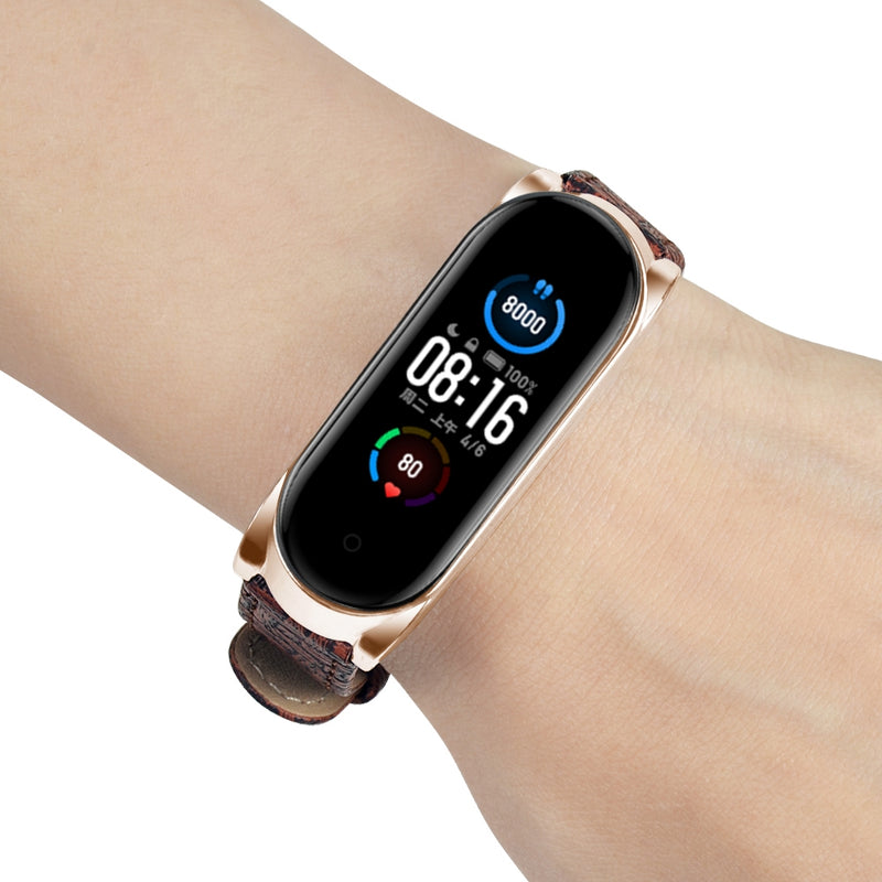 Bakeey Buckle Metal Shell Braided Pattern Belt Watch Band Watch Strap for Xiaomi Miband 5 Miband 5 NFC Non-original