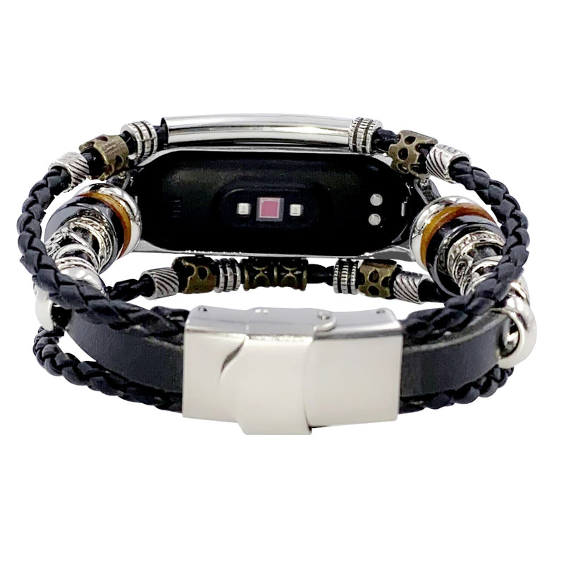Bakeey Buckle Metal Shell Ethnic Style Beaded Retro Replacement Strap Upgrade Version Smart Watch Band For Xiaomi Mi Band 5 Non-original