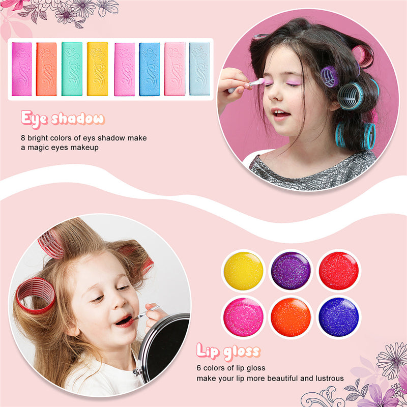 Pickwoo Pretend Play Makeup for Girl, Princess Dress-up Makeup Kit for Kids Holiday and Birthday Gifts