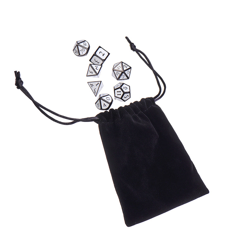 7Pcs Zinc Alloy Enamel Dices Set Polyhedral Solid Metal Dice Role Playing Game Dice Gadget RPG