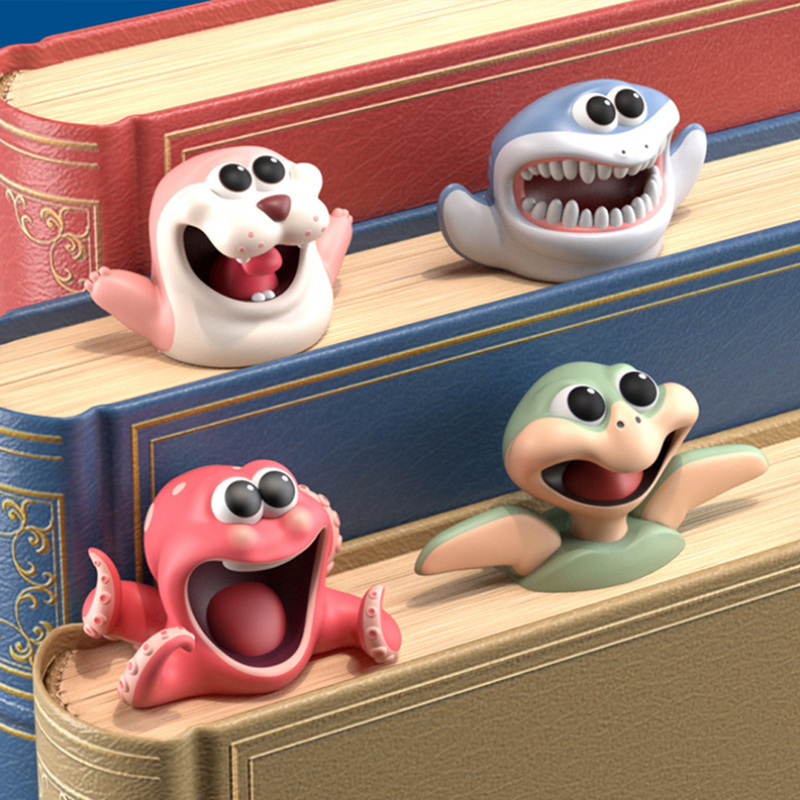 Creative 3D Stereo Cartoon Bookmark Ocean Animal Cute PVC Book Markers Learning Office Supplies 1PCS
