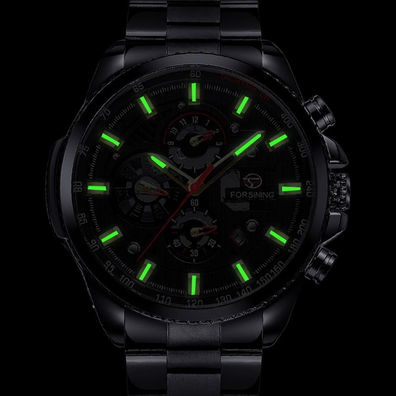 Forsining GMT1137 Fashion Men Watch Luminous Week Month Display Automatic Mechanical Watch