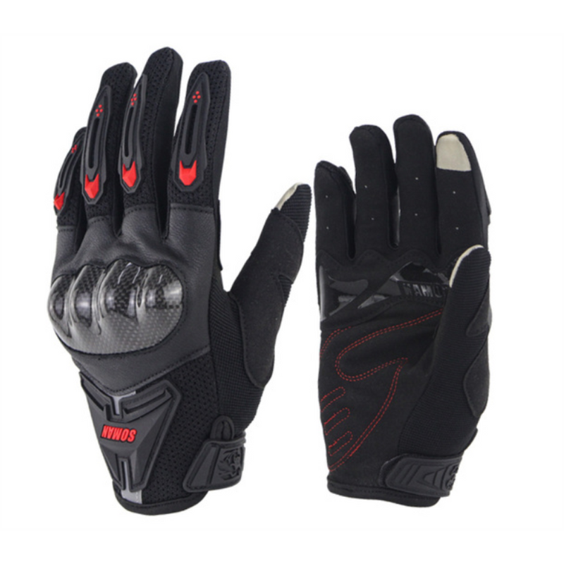 SOMAN MG19 Motorcycle Touch Screen Gloves Carbon Fiber Riding Men Women Protective Gears