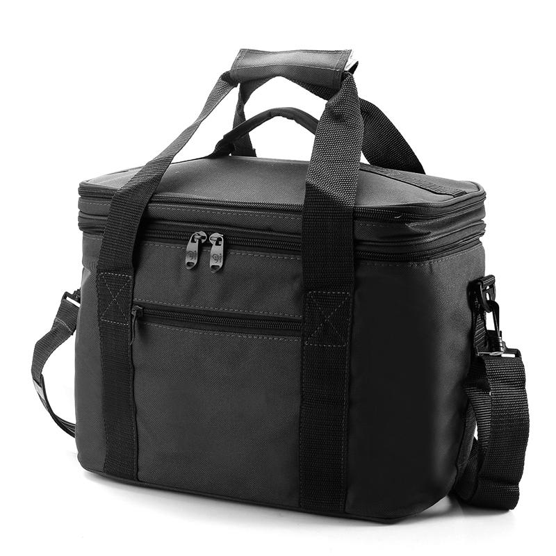 33x20x27cm Oxford Double layer Insulated Lunch Bag Large Capacity Travel Outdoor Picnic Tote Bag