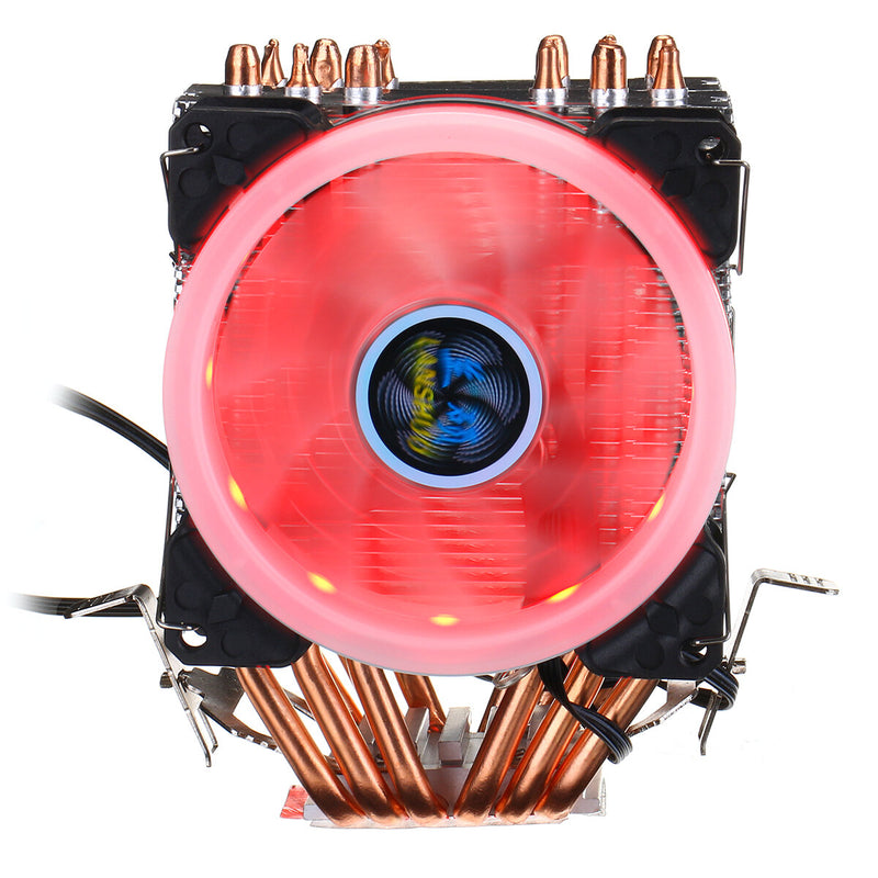 CPU Cooler LED RGB 6 Heatpipes 4 Pin Dual Fan For Intel 1156/1155/1151/775 AMD