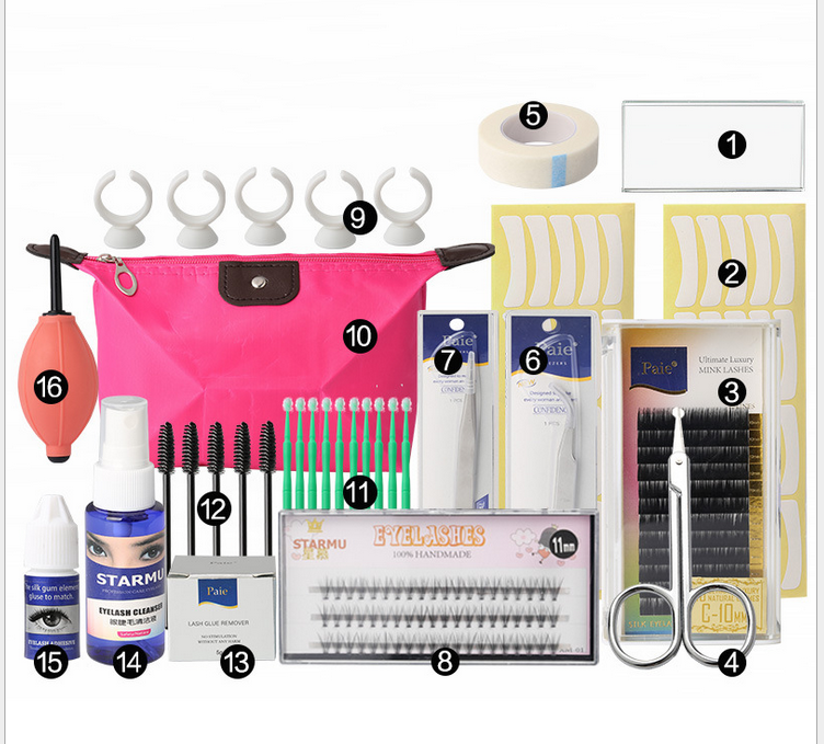 16 Pcs Set False Eyelash Grafting Set Planting Eyelash False Eyelash Set