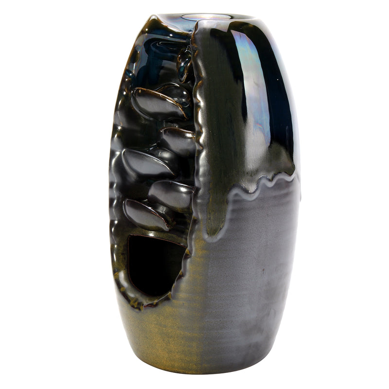 Porcelain Waterfall Backflow Ceramic Incense Burner Censer Holder Decor 10 Cones Office Home Decor