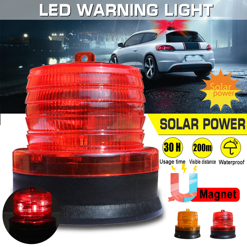 LED Solar Power Car Bus Emergency Warning Strobe Light Beacon Alarm Flash Lamps