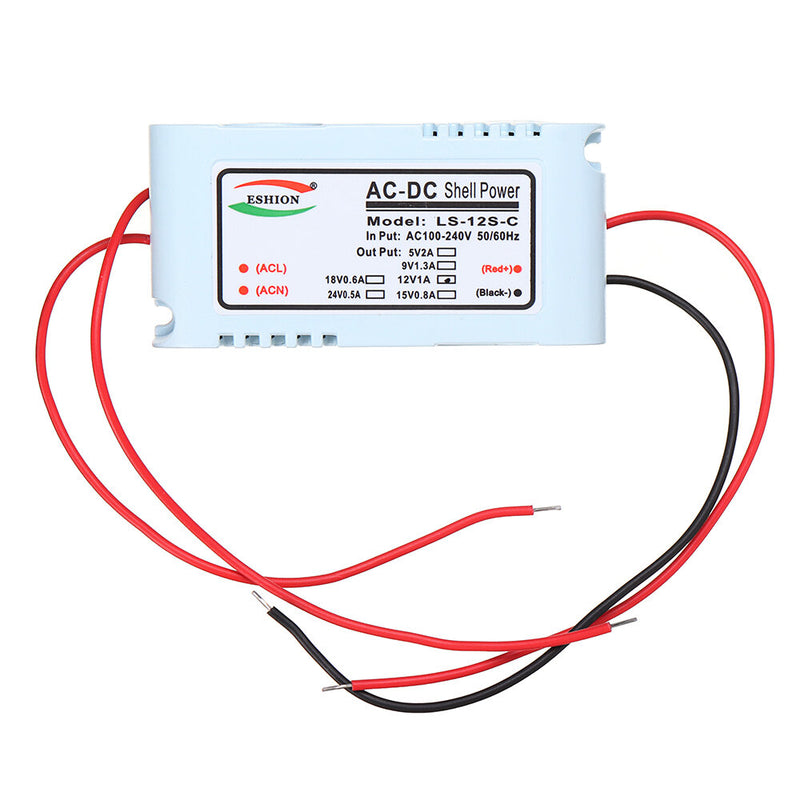 Yushun LS-12S Switching Power Supply Module 220V to 5V 9V 12V 24V 12W Monitoring LED Power Supply White Shell